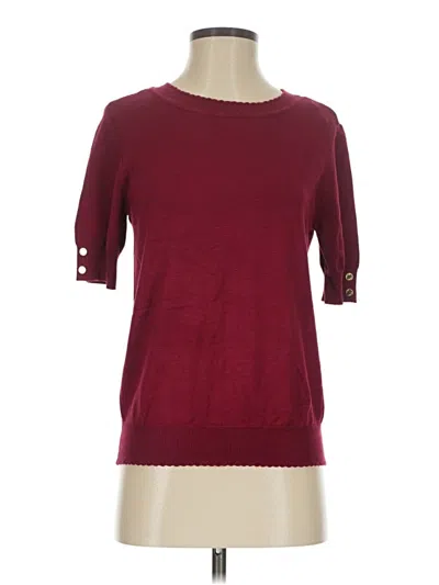 Pre-owned Anne Klein 3/4 Sleeve Top Burgundy Boatneck Tops