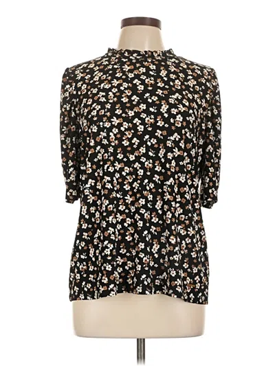 Pre-owned Anne Klein 3/4 Sleeve T-shirt In Black