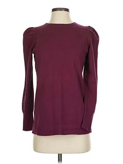 Pre-owned Anne Klein 3/4 Sleeve T-shirt In Burgundy