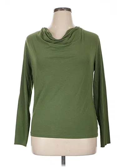 Pre-owned Anne Klein 3/4 Sleeve T-shirt In Green