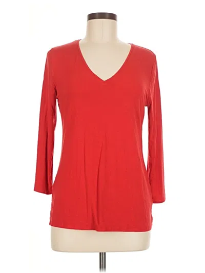 Pre-owned Anne Klein 3/4 Sleeve T-shirt In Red