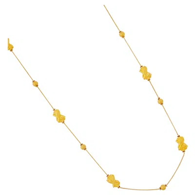 Pre-owned Anne Klein 36" Gilded X Charm Station Necklace By , 1980s In Orange