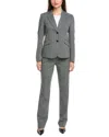 Anne Klein 3p Skirted Suit Set In Black