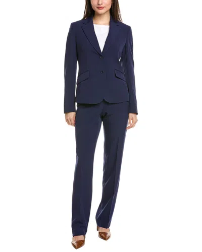 Anne Klein 3p Skirted Suit Set In Blue