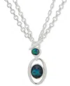Anne Klein Abalone Silver-tone Convertible Cab Pendant Necklace In Silver