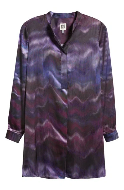 Anne Klein Abstract Print Tunic Top In Purple