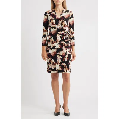 Anne Klein Abstract Print Wrap Dress