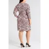 Anne Klein Abstract Print Wrap Dress In Anne Black Multi