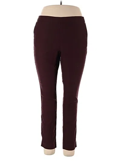 Pre-owned Anne Klein Active Pants In Burgundy