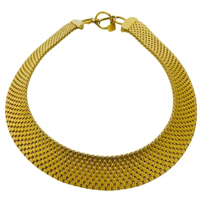 Pre-owned Anne Klein Ak Signed Gold Tone Massive Designer Runway Choker Necklace In Multi