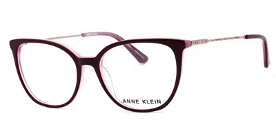 Anne Klein Ak5098 530 Women's Glasses Red Size 52 - Free Lenses - Blue Light Block Available In Merlot Red On Pink