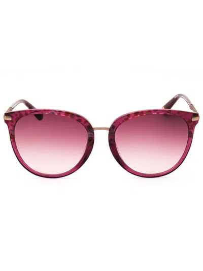 Anne Klein Ak7073 Round Animal-print Acetate Sunglasses In Multi