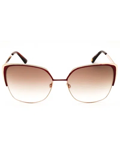 Anne Klein Ak7080 Sunglasses In Merlot/brown Gradient