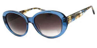 Anne Klein Ak7081 400 Women's Sunglasses Blue Size 55 In Pattern