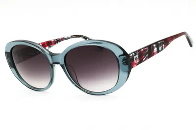 Anne Klein Ak7081 Oval Acetate Sunglasses In Blue