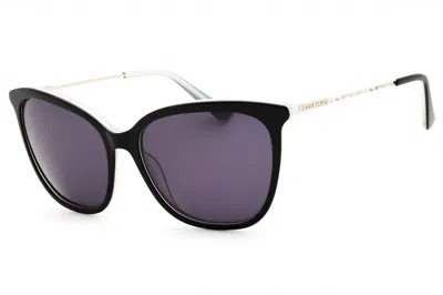 Anne Klein Ak7083 Cat-eye Acetate Sunglasses In Black