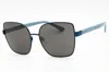 Anne Klein Ak7086 Rectangular Metal Frame Sunglasses In Navy