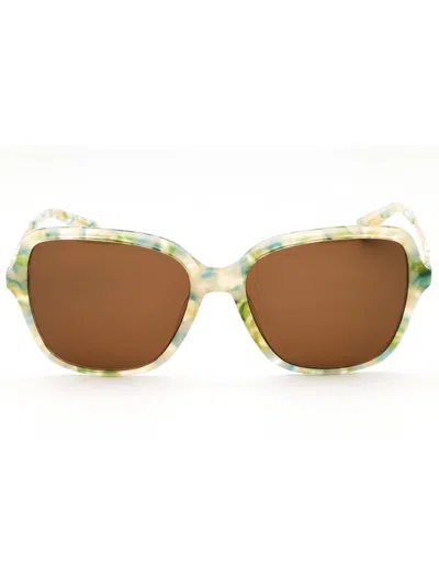 Anne Klein Ak7093 Sunglasses In Olive Marble/brown