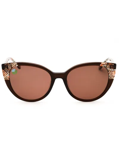 Anne Klein Ak7099 Sunglasses In Mocha Plaid/brown