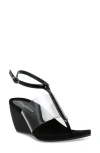 Anne Klein Akikari Wedge Sandal In Black