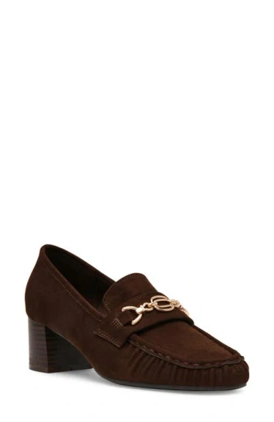 Anne Klein Akkarin Faux Leather Loafer Pump In Brown