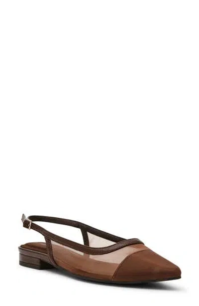 Anne Klein Akkieran Mesh Slingback Flat In Brown