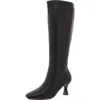 Anne Klein Akperfection Womens Zipper Leather Knee-high Boots In Black