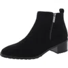 Anne Klein Aksakara Womens Double Zipper Faux Suede Ankle Boots In Black
