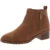 Anne Klein Aksakara Womens Double Zipper Faux Suede Ankle Boots In Brown