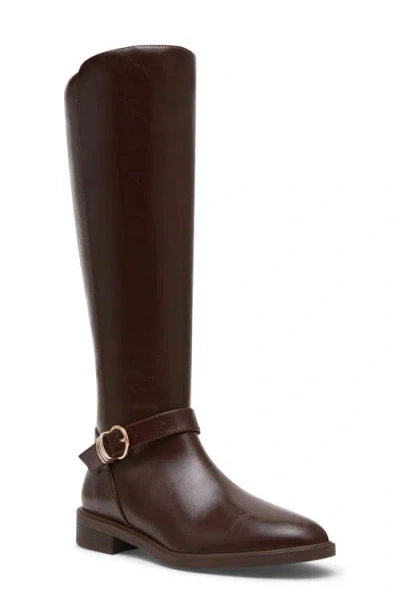 Anne Klein Aksolana Faux Leather Knee High Boot In Brown