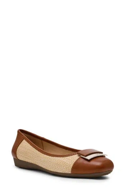 Anne Klein Akuna Cap Toe Flat In Brown