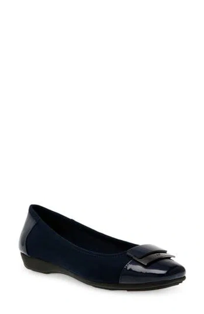 Anne Klein Akuna Cap Toe Flat In Navy