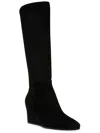 Anne Klein Akvalonia Womens Faux Suede Wide Calf Knee-high Boots In Black