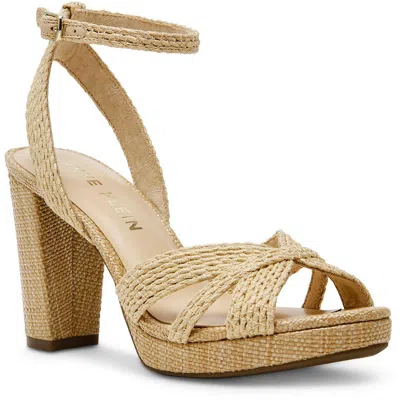 Anne Klein Akverve Womens Woven Manmade Block Heels In Grey