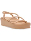 ANNE KLEIN AKVIE WOMENS FAUX LEATHER STRAPPY WEDGE SANDALS