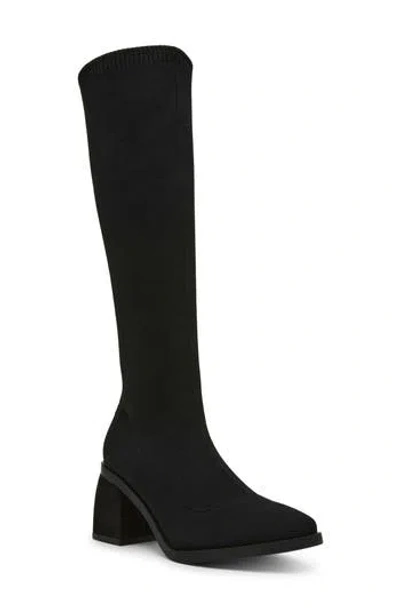 Anne Klein Alina Knee High Boot In Black Knit