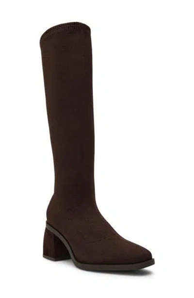 Anne Klein Alina Knee High Boot In Brown Knit