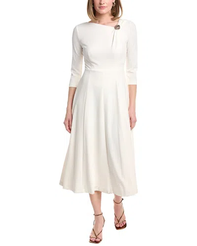 Anne Klein A-line Midi Crepe Dress In Neutral