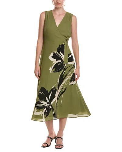 Anne Klein A-line Midi Dress In Green