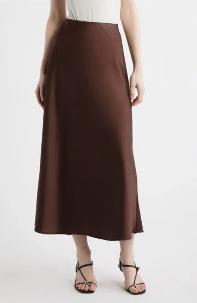 Anne Klein A-line Satin Skirt In Brown