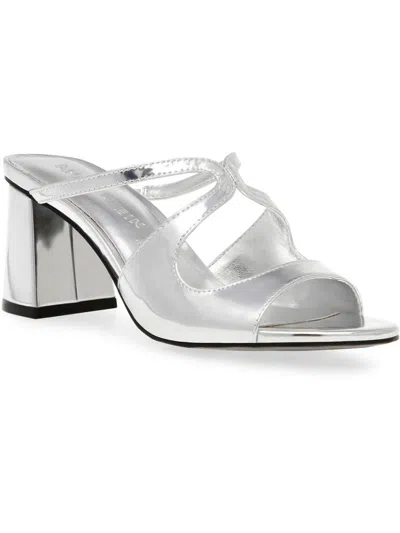 Anne Klein Anita Womens Dressy Slip On Heels In Silver