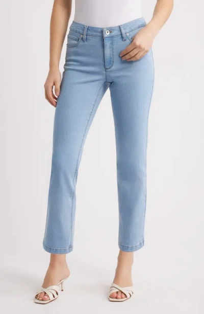Anne Klein Ankle Slim Straight Leg Jeans In Huntington Wash