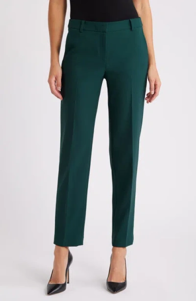 Anne Klein Ankle Straight Leg Trousers In Pine Forest