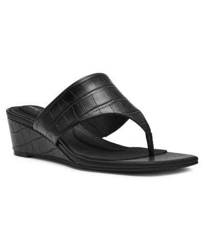 Anne Klein Anne Kling Women's Willing Slip-on Sandals In Black
