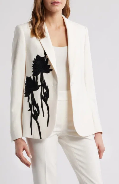 Anne Klein Appliqué Blazer In Neutral