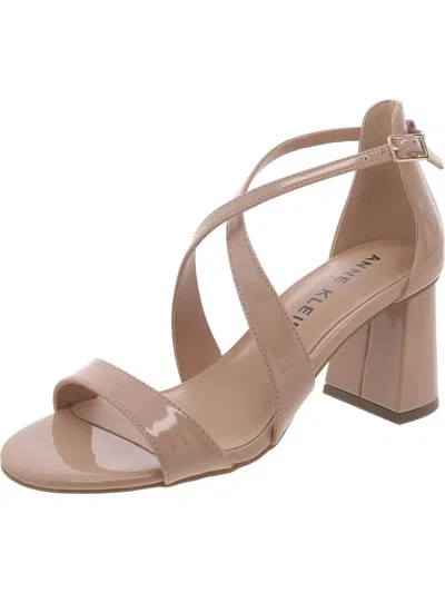 Anne Klein Armaretta Womens Patent Ankle Strap Block Heel In Multi