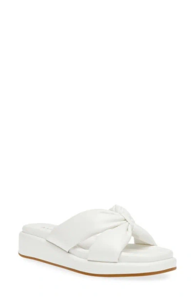 Anne Klein Aspire Wedge Sandal In White Smooth