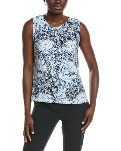 Anne Klein Asymmetrical Pleat Neck Shell In Multi