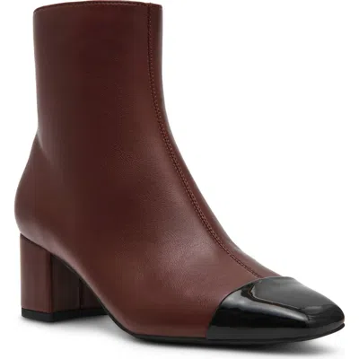 Anne Klein Atheena Faux Leather Bootie In Brown