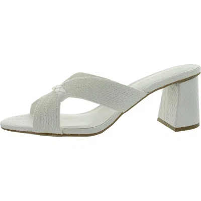 Anne Klein Aubrie Womens Slip On Strappy Mule Sandals In White